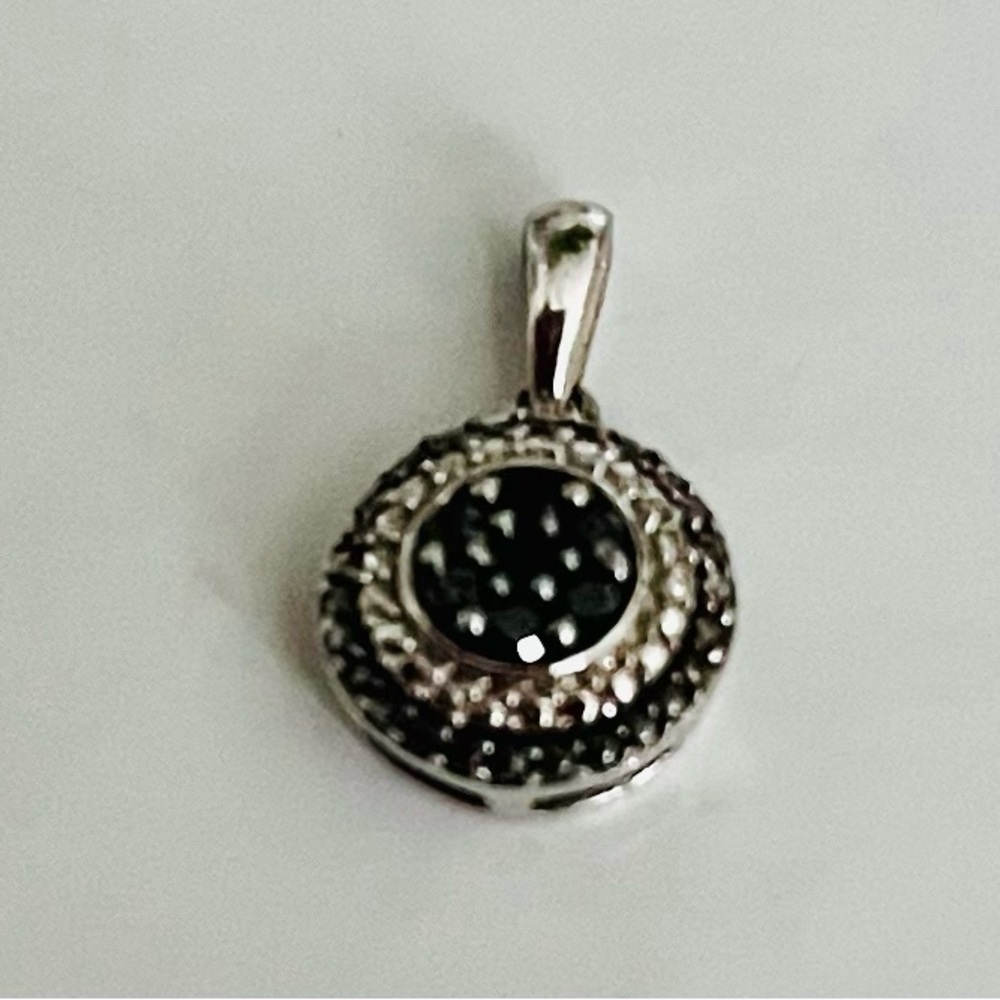 Black Diamond Art Deco Style Pendant/Charm